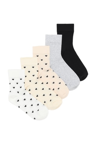5 paia di calze - Beige e bianco