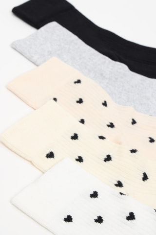 5 paia di calze - Beige e bianco