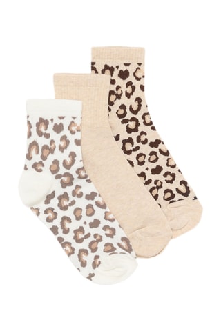 3 paia di calze - Beige e bianco