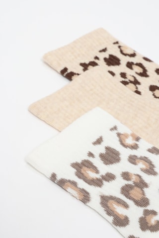 3 paia di calze - Beige e bianco