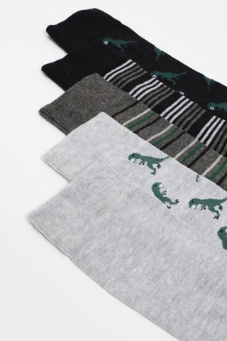 5 paia di calze - Grigio chiaro melange e nero