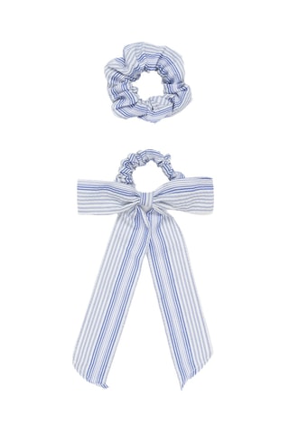 2 scrunchie - Bianco e navy