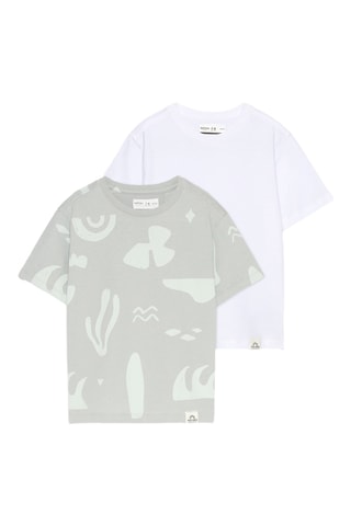 2 t-shirt - Bianco e kaki
