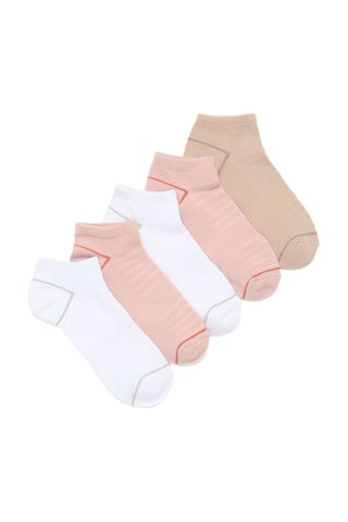 5 paia di calze - Rosa, bianco e beige
