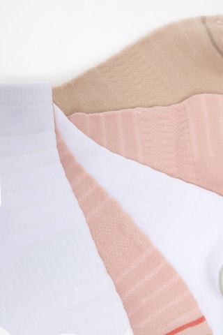 5 paia di calze - Rosa, bianco e beige