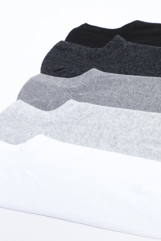 5 paia di calzini - Bianco, nero e grigio chiaro melange