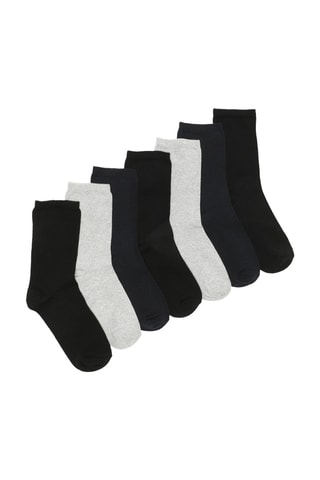 7 paia di calze - Nero, grigio chiaro melange e navy