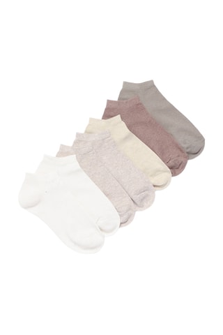 7 paia di calze - Bianco, bordeaux e taupe