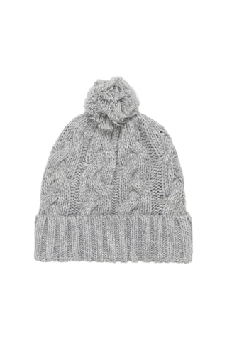 Berretto con pompon - Grigio chiaro melange