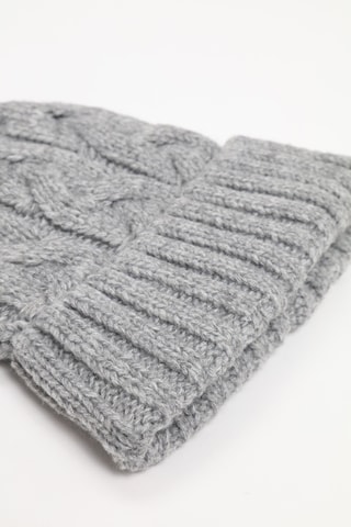 Berretto con pompon - Grigio chiaro melange