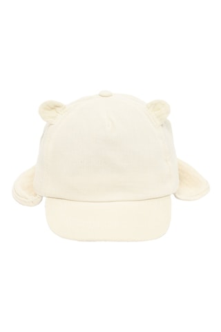 Cappellino con orecchie - Ecrù