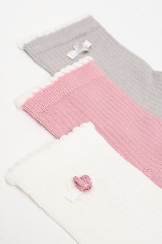 3 paia di calze - Ecrù e rosa antico