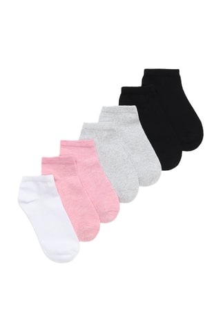 7 paia di calze - Rosa, grigio chiaro melange e nero