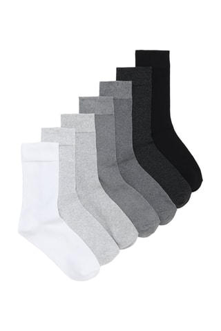 7 paia di calze - Bianco, nero e grigio scuro