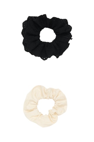 2 scrunchie - Nero ed ecrù