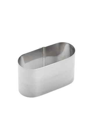 Cercle à pâtisserie oblong en acier inoxydable - 7,5 x 3,4 x 4,5 cm