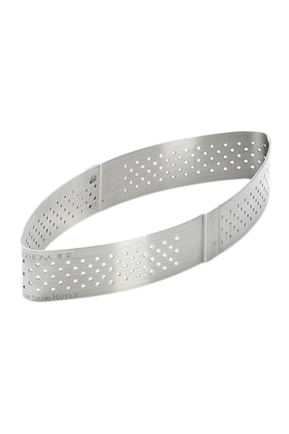 Cercle à tarte perforé en acier inoxydable - 12 x 5,5 x 2 cm