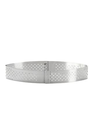 Cercle à tarte perforé en acier inoxydable - 12 x 5,5 x 2 cm
