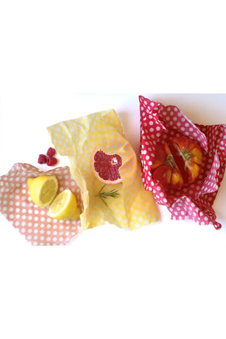 3 feuilles d’emballage alimentaire à la cire d’abeille et en coton biologique