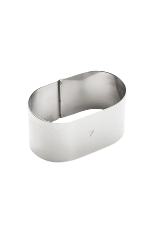 Cercle à pâtisserie oblong en acier inoxydable - 8,8 x 5,3 x 4,5 cm