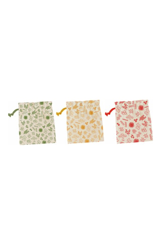3 sacs à vrac en coton biologique - Rouge et jaune