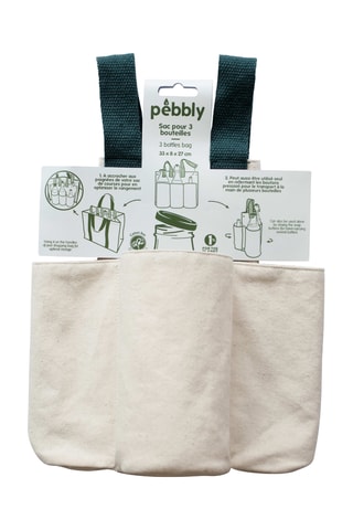 Sac à bouteilles en coton biologique - Blanc