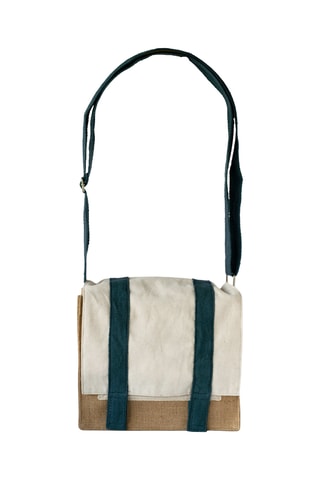 Sac à lunch en coton biologique - Bleu canard
