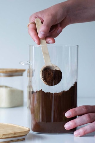 Boîte de conservation en verre borosilicate avec couvercle en bambou - 80 cl