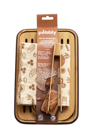 Coffret boulanger en bambou et coton biologique - 3 pièces