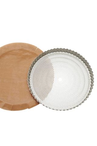 Moule à tarte perforé en acier inoxydable - 28 cm
