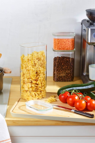 3 boîtes de conservation et couvercle en verre borosilicate - 47 à 180 cl