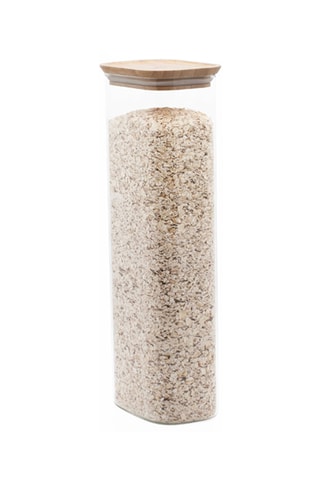 Boîte de conservation en verre borosilicate avec couvercle en bambou - 260 cl