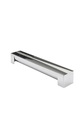 Gouttière à buche en acier inoxydable - 50 x 9 x 7,3 cm