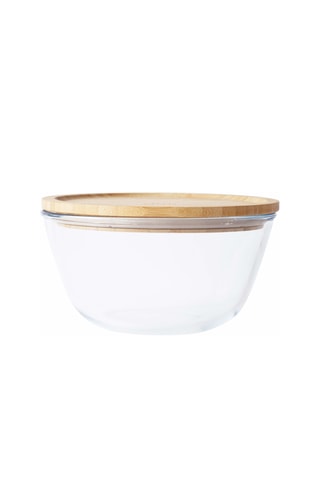Bol mélangeur en verre borosilicate avec couvercle en bambou - 160 cl