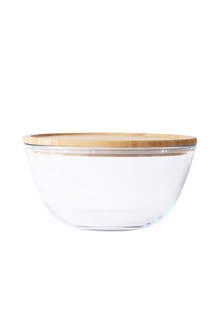 Bol mélangeur en verre borosilicate avec couvercle en bambou - 260 cl