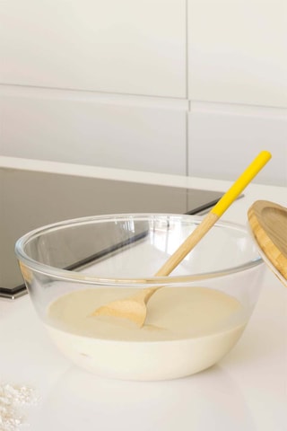 Bol mélangeur en verre borosilicate avec couvercle en bambou - 260 cl