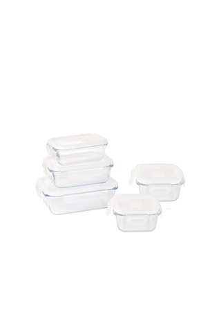 5 boîtes de conservation en verre borosilicate - 32 à 100 cl