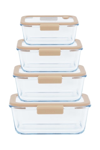 4 boîtes de conservation en verre borosilicate et pompe vide d’air