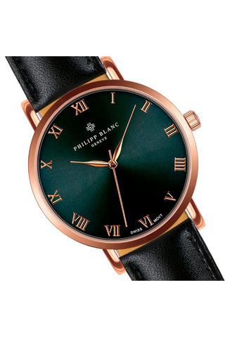 Cofanetto orologio al quarzo in pelle e bracciale in pelle