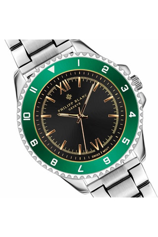 Cofanetto orologio al quarzo in acciaio e bracciale