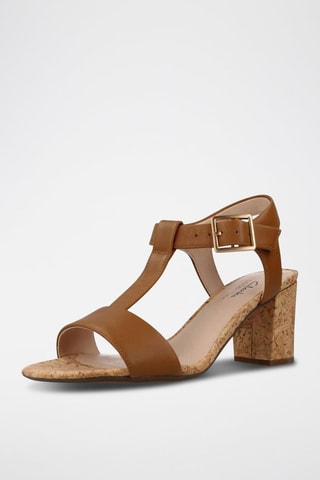 Sandales à talons en cuir Smart - Marron