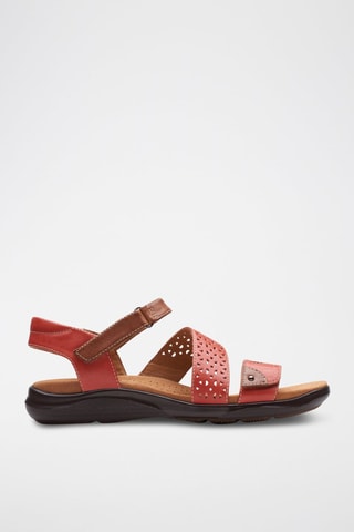 Sandales en cuir Kitly Way - Rouge et marron