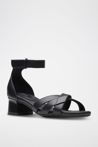 Sandales à talons en cuir Lily - Noir