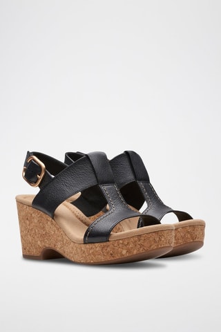 Sandales à talons en cuir Giselle - Noir