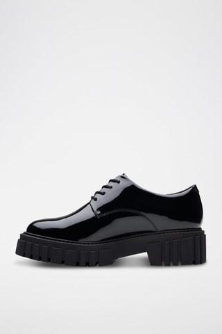 Derbys à talons en cuir verni Page Walk - Noir