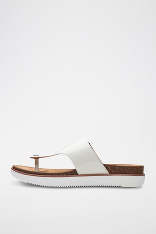 Tongs en cuir Elayne Step - Blanc