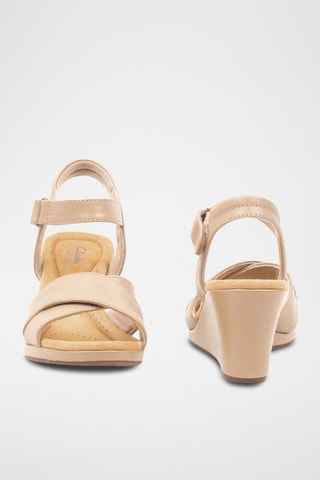 Sandales compensées en nubuck Tulip Gem - Beige
