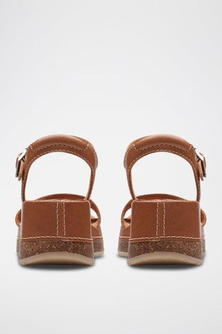 Sandales compensées en cuir Kassanda - Marron