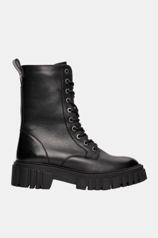 Bottines en cuir Page Lace - Noir