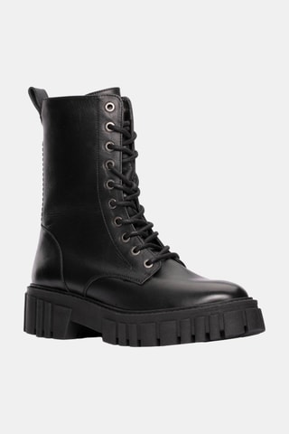 Bottines en cuir Page Lace - Noir